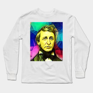 Ralph Waldo Emerson Colourful Portrait | Ralph Waldo Emerson Artwork 6 Long Sleeve T-Shirt